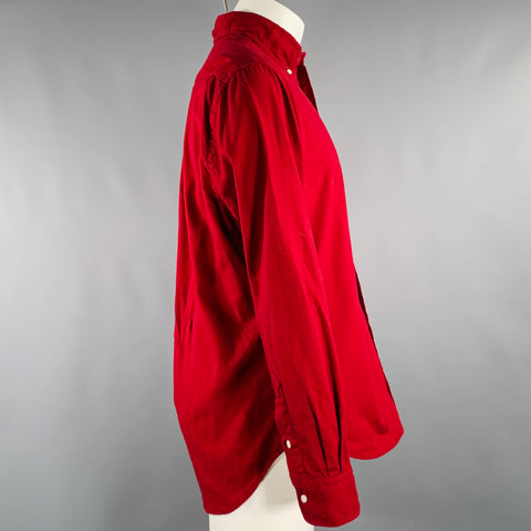 GITMAN BROS Taille M Chemise à manches longues en coton bordeaux à une poche