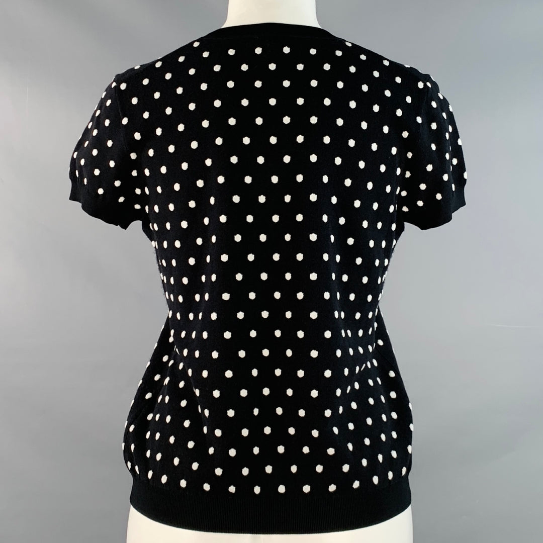 ESCADA Size M Black White Viscose Blend Polka Dot 2 Piece Cardigan Set