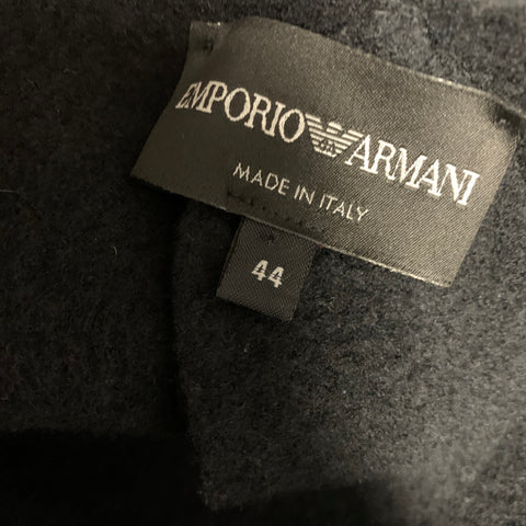 EMPORIO ARMANI Size 44 Black Virgin Wool Patchwork Vest Indoor