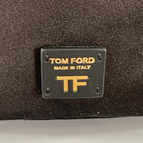 TOM FORD Black Gold Satin Drawstring Bucket Handbag