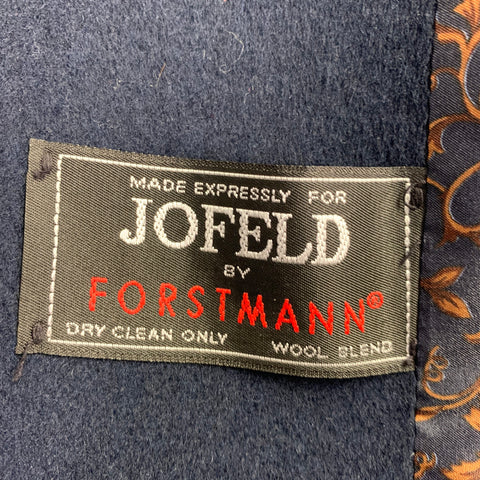 JOFELD Vintage Size 6 Navy Wool Blend Shawl Collar Double Breasted Coat