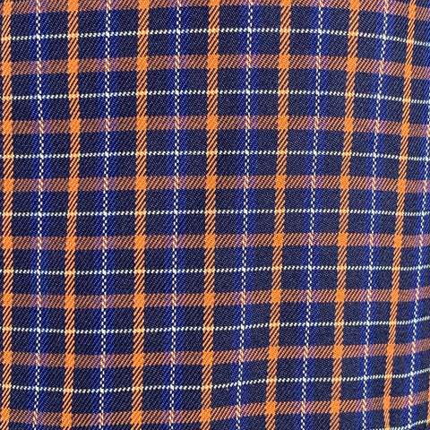 SCOTCH AND SODA Size XXL Orange Navy Plaid Polyester Snaps Coat