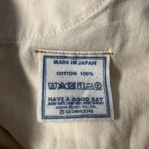 45rpm Size 33 White Cotton Straight leg Jeans