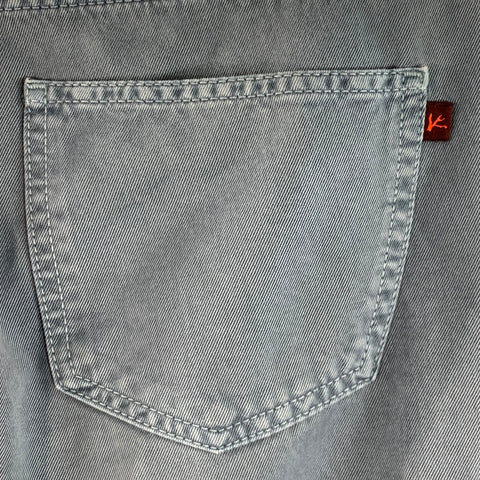 ISAIA Size 34 Blue Cotton Selvedge Twill Straight Button Fly Casual Pants