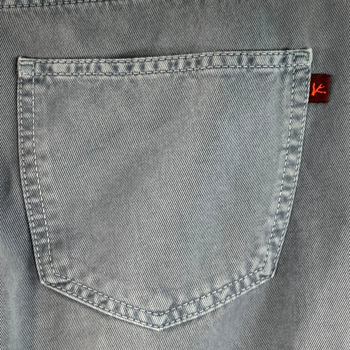 ISAIA Size 34 Blue Cotton Selvedge Twill Straight Button Fly Casual Pants