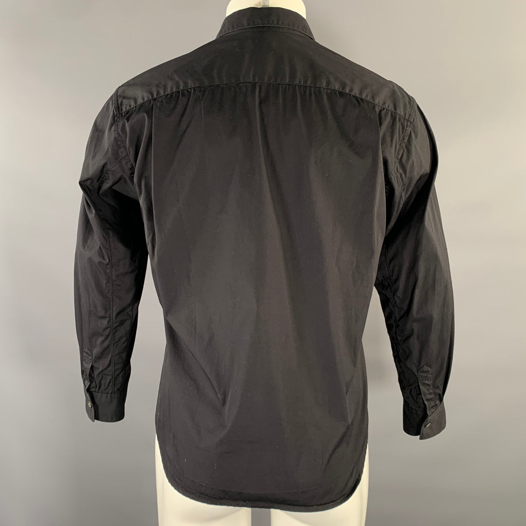 COMME des GARCONS SHIRT Size S Black White Abstract Cotton Long Sleeve Shirt