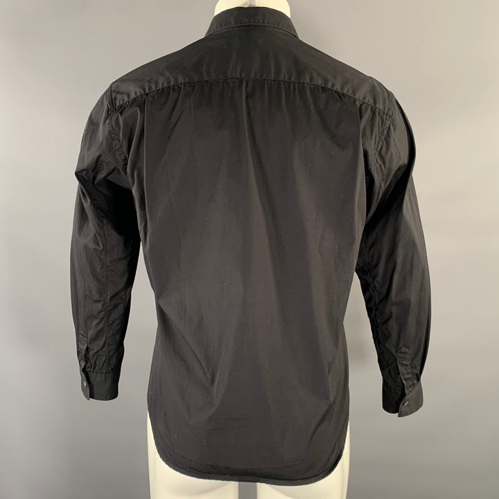 COMME des GARCONS SHIRT Size S Black White Abstract Cotton Long Sleeve Shirt