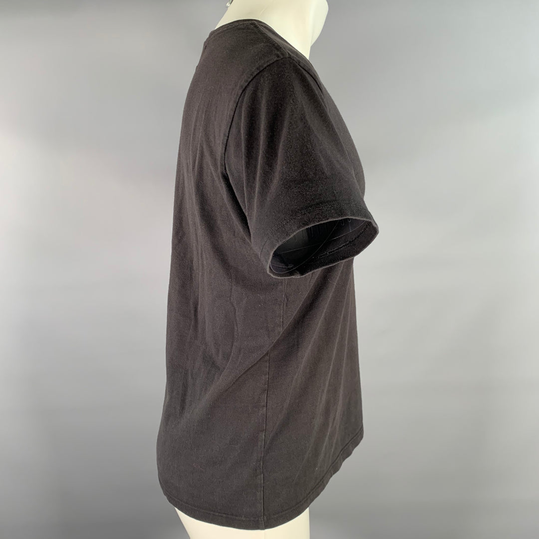 BIANCA CHANDON Size M Black Graphic Cotton Crew-Neck T-shirt