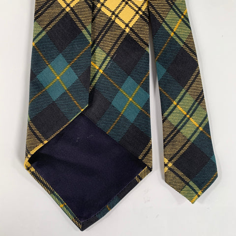POLO by RALPH LAUREN Yellow Black & Green Plaid Silk Tie