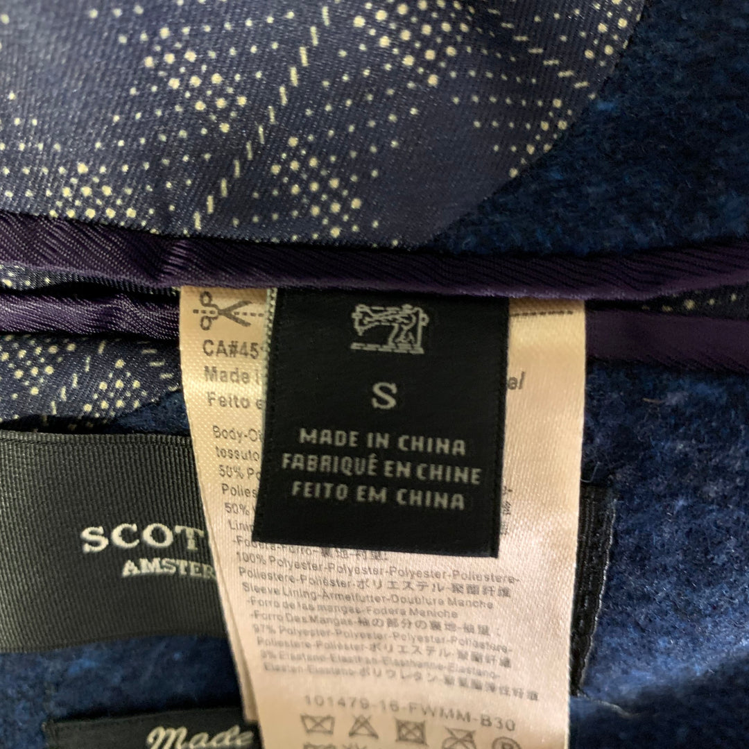 SCOTCH AND SODA Size 38 Navy Speckled Wool Blend Peak Lapel Suit
