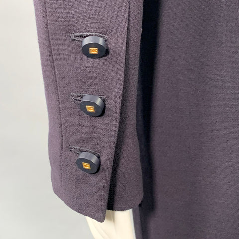CHANEL Vintage 1996 Size 6 Navy Long Sleeve Below Knee Dress