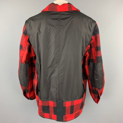 JUNYA WATANABE x FILSON Size XXL Red Black Buffalo Plaid Wool Jacket