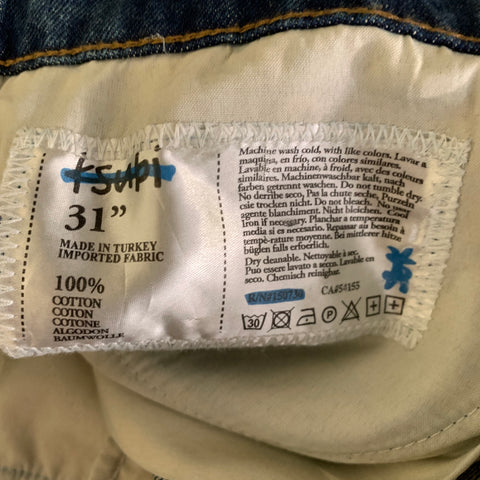 KSUBI Size 31 Blue Cotton Jean Shorts