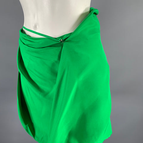 GAUGE 81 Size XS Green Silk Draped Mini Skirt