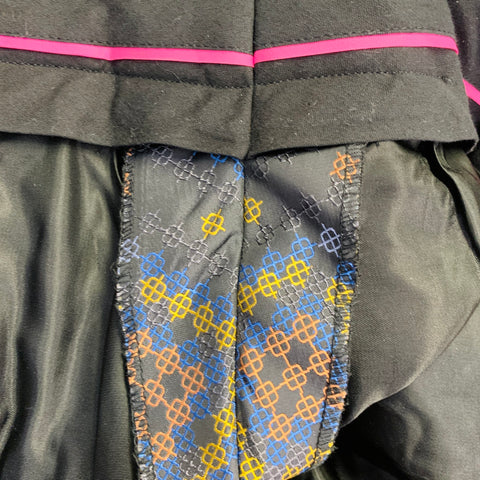 MATTHEW WILLIAMSON Size S Black Multi Color Textured Polyester Silk Shorts Suit