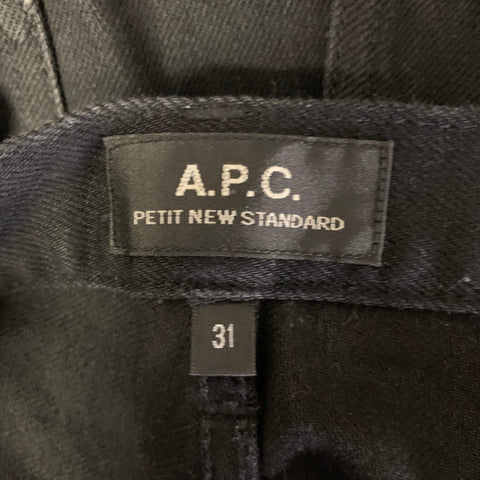 A.P.C. Size 31 Black Solid Cotton Blend Button Fly Jeans