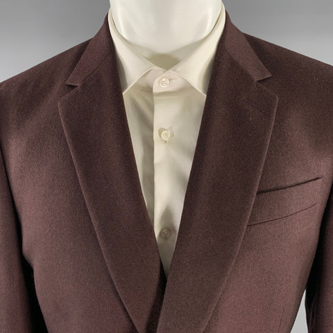 PAUL SMITH Chest Size 42 Burgundy Heather Wool Cashmere Notch Lapel Sport Coat