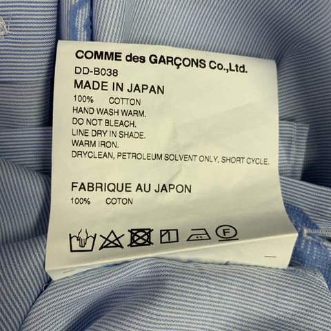 COMME des GARCONS Size S Blue White Stripe Cotton One Pocket Long Sleeve Shirt