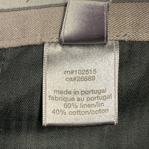 JOHN VARVATOS Size 32 Grey Linen Cotton Casual Pants