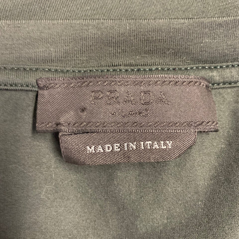 PRADA Size XL Forest Green Cotton Blend Crew Neck T-shirt