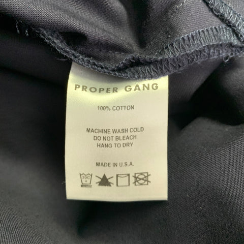 PROPER GANG Taille S Chemisier en coton bleu marine à enfiler