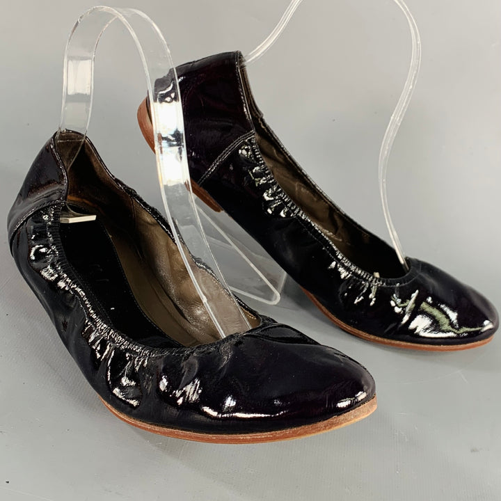 MARNI Size 9.5 Vernice Purple Patent Leather Ballet Flats