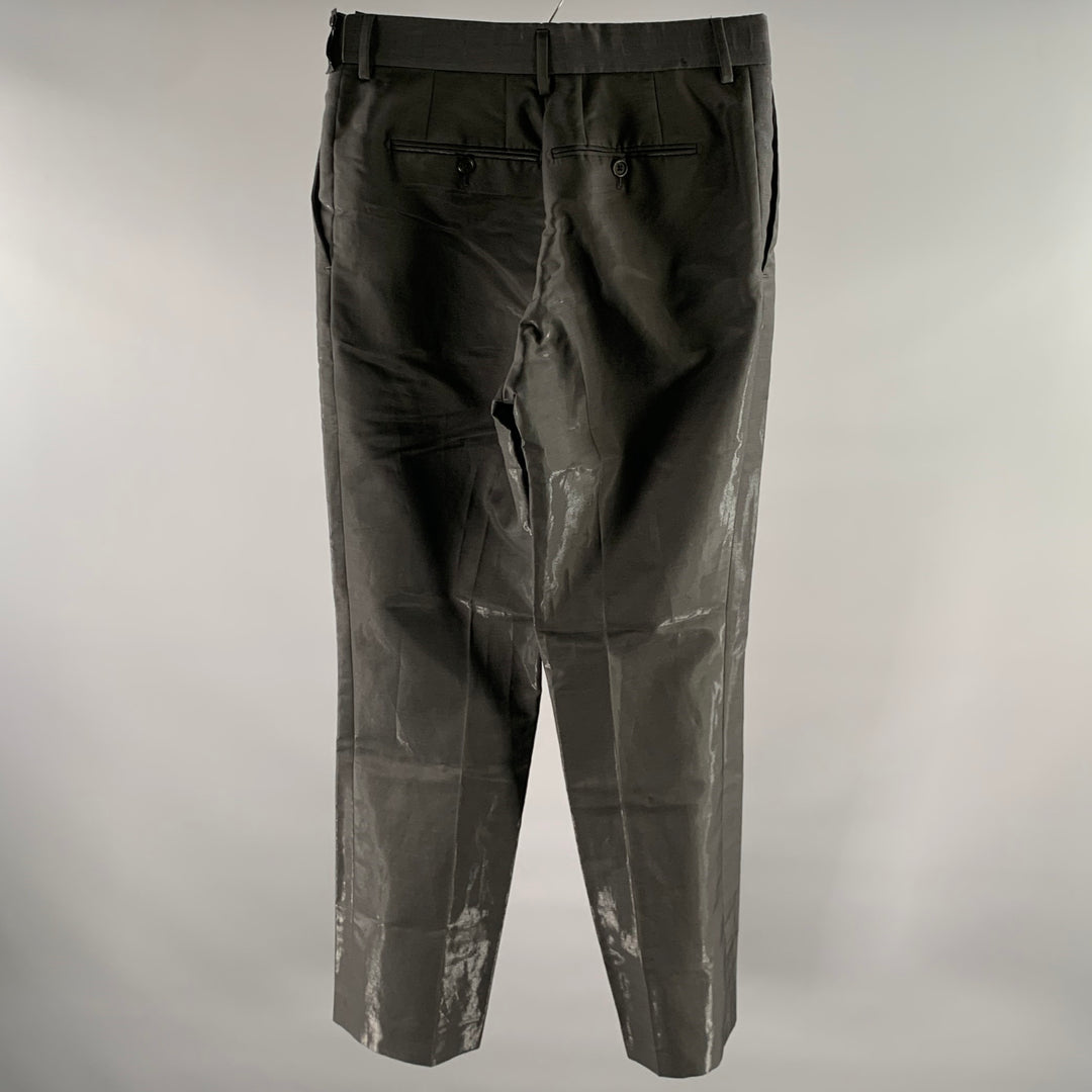 FENDI Size 29 Grey Silver Shimmery Wool Blend Straight Pants