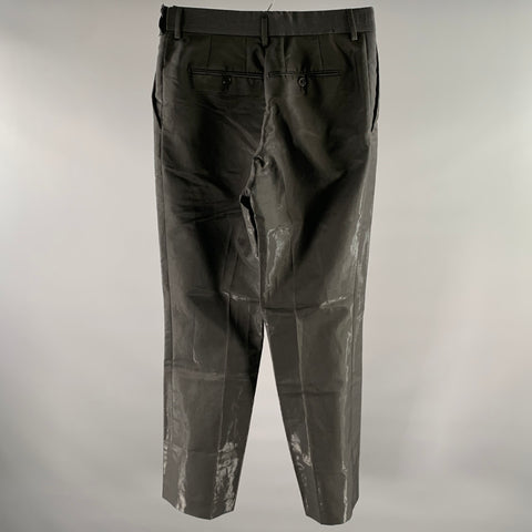 FENDI Size 29 Grey Silver Shimmery Wool Blend Straight Pants