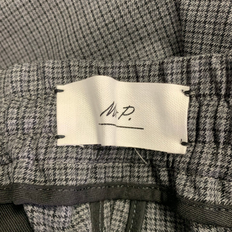 MR. PORTER Size 32 Grey Houndstooth Virgin Wool Blend Casual Pants