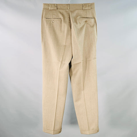 POLO by RALPH LAUREN Size 32 Brown Taupe Twill Wool Pleated Dress Pants