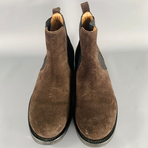 BUTTERO Bottines Chelsea en daim marron, taille 10