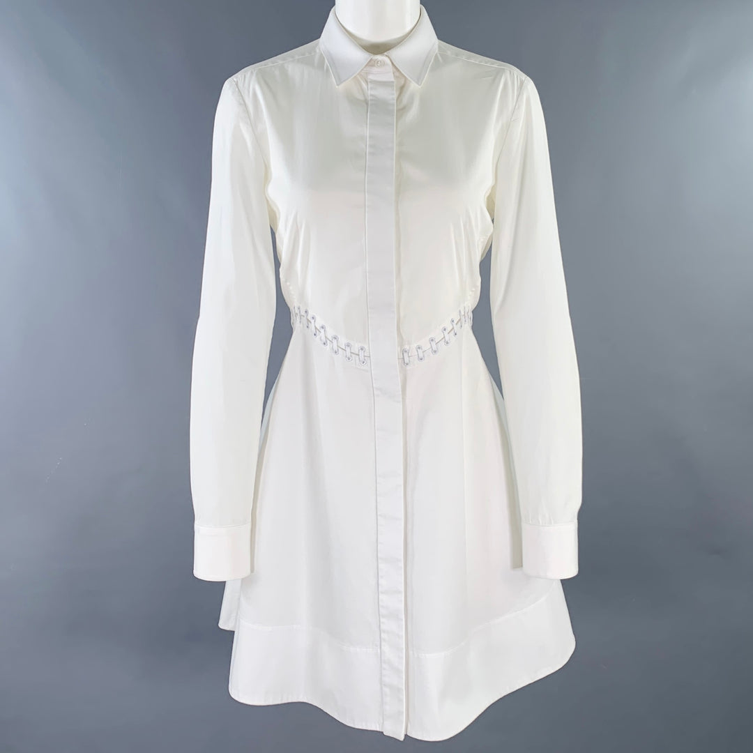ALEXANDER WANG Size 4 White Cotton Shirt Dress
