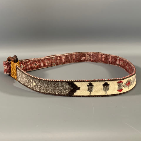 45rpm Size M Brown Beige & Grey Knitted Wool Belt