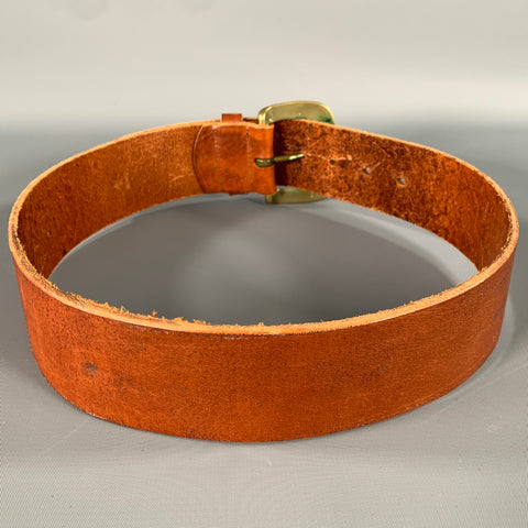 RALPH LAUREN Waist Size 28 Brown Gold 2221110-250 Leather Belt