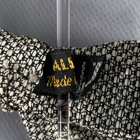 DUNHILL Black White Woven Silk Bow Tie
