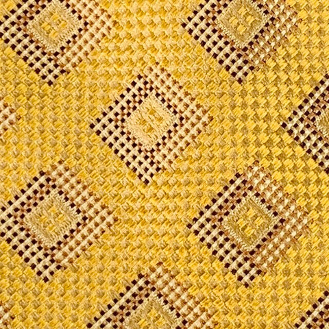 WILKES BASHFORD Brown Mustard Diamond Jacquard Silk Tie