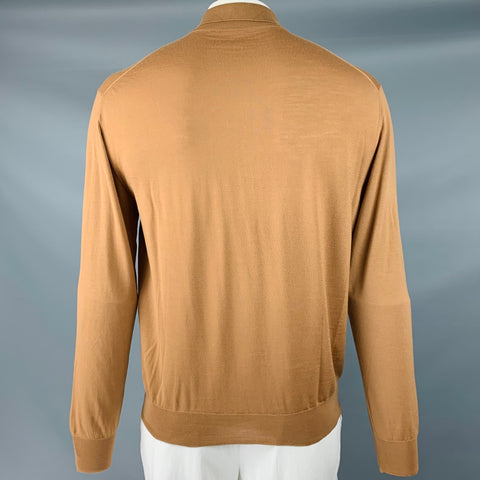 BRIONI Taille XL Pull polo en tricot beige