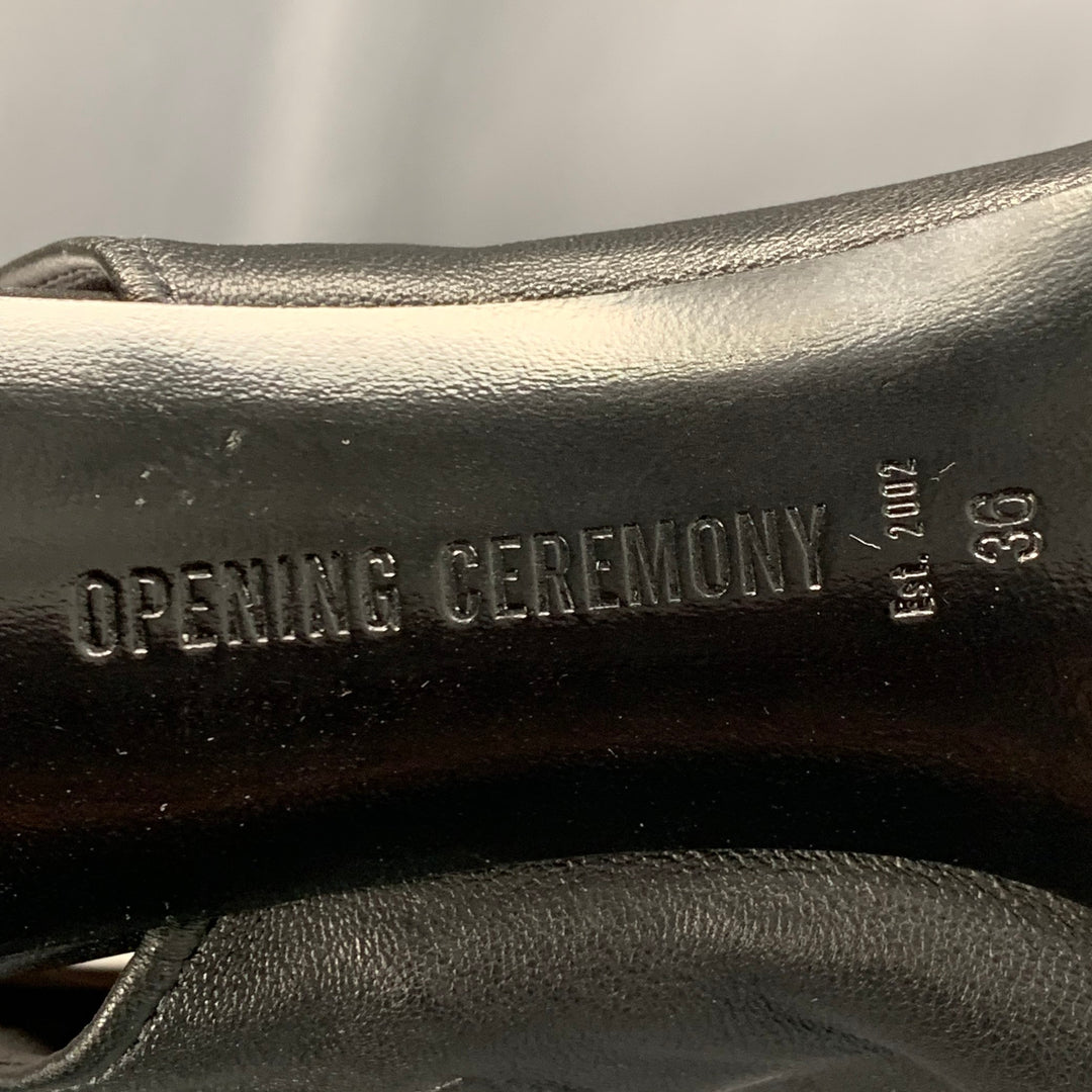 OPENING CEREMONY Size 6 Black Leather Mixed Fabrics Pointed Toe Boots