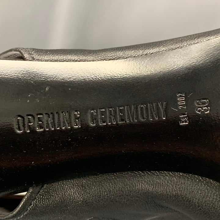 OPENING CEREMONY Size 6 Black Leather Mixed Fabrics Pointed Toe Boots