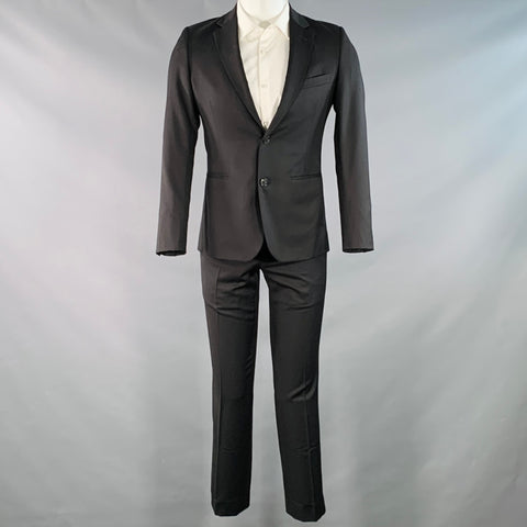 BAND OF OUTSIDERS Size XS Black Twill Wool Notch Lapel Suit