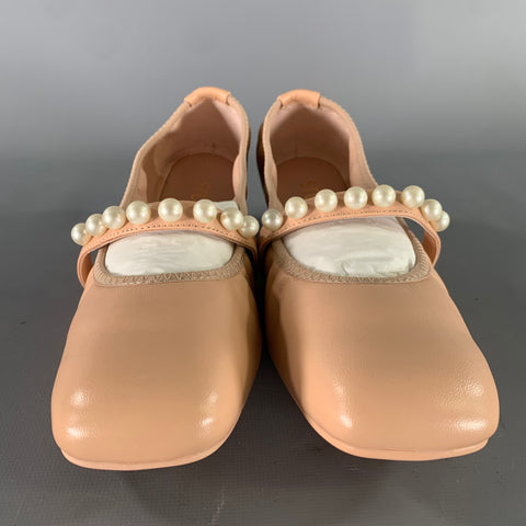 STUART WEITZMAN Size 7 Pink White Leather Ballerina Flats