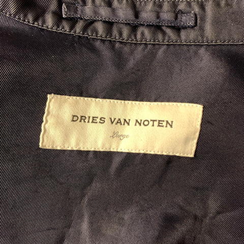 DRIES VAN NOTEN Size L Navy Polyamide Shirt Jacket