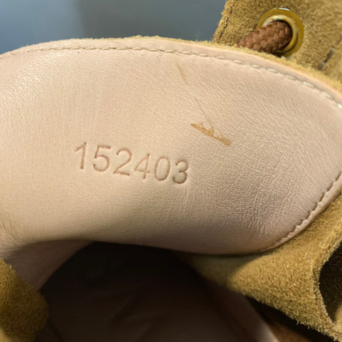LOEWE Size 9 Brown Camel Suede Lace Up Boots
