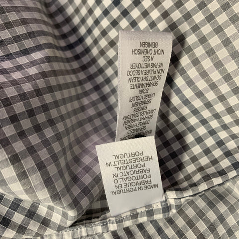 PS by PAUL SMITH Size S White Grey Checkered Cotton Long Sleeve Shirt