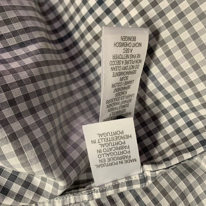 PS by PAUL SMITH Size S White Grey Checkered Cotton Long Sleeve Shirt