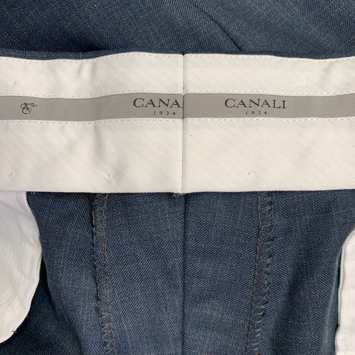 CANALI Size 38 Grey Brown Wool Flat Front Dress Pants