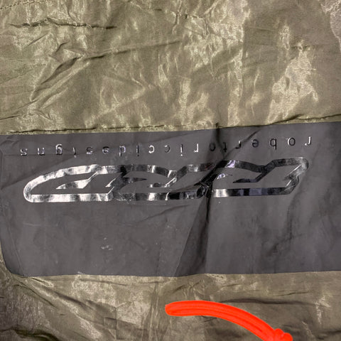 ROBERTO RICCI DESIGNS Taille 42 Veste à Capuche Froissée Zippée à Boutons Pression Vert Olive