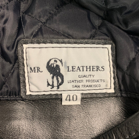 M. S LEATHER Taille 40 Veste de moto en cuir noir