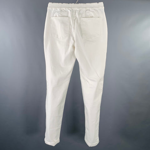 PAIGE Size 30 White Cotton Blend Sweatpants Casual Pants
