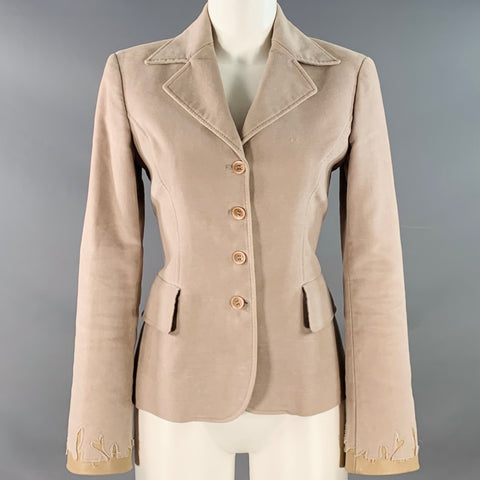 PHILOSOPHY di ALBERTA FERRETTI Size S Dusty Pink Velvet Single Breasted Jacket Blazer